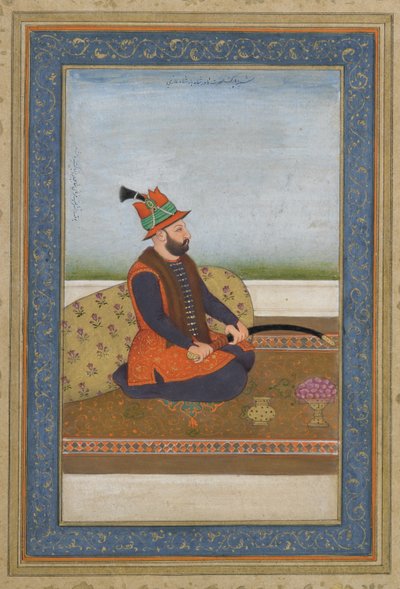 Nadir Shah of Iran, detached album folio, c.1900 by Mughal School